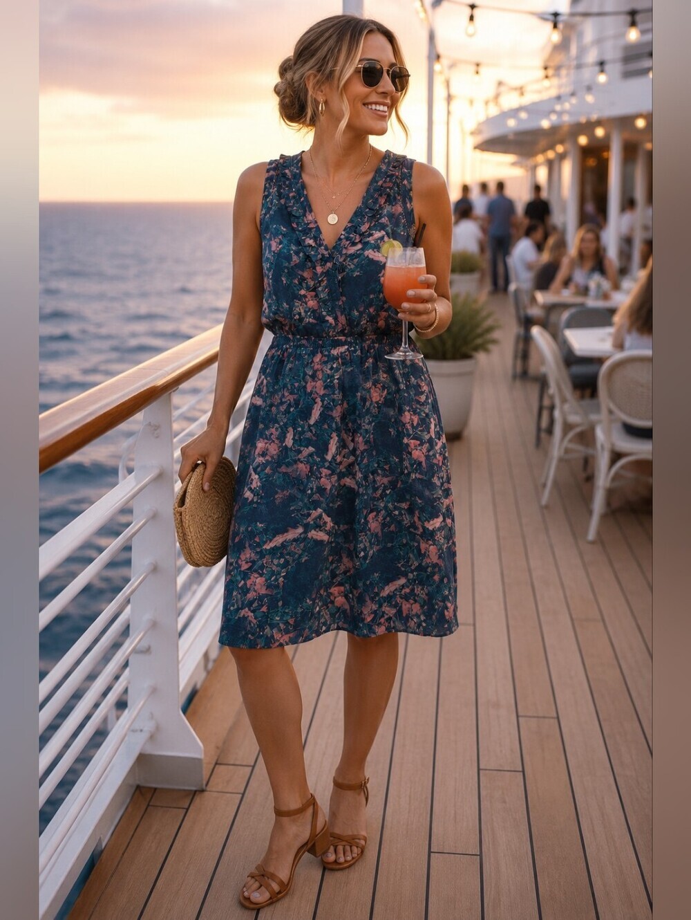 Maison Scotch Abstract Floral Sleeveless Dress